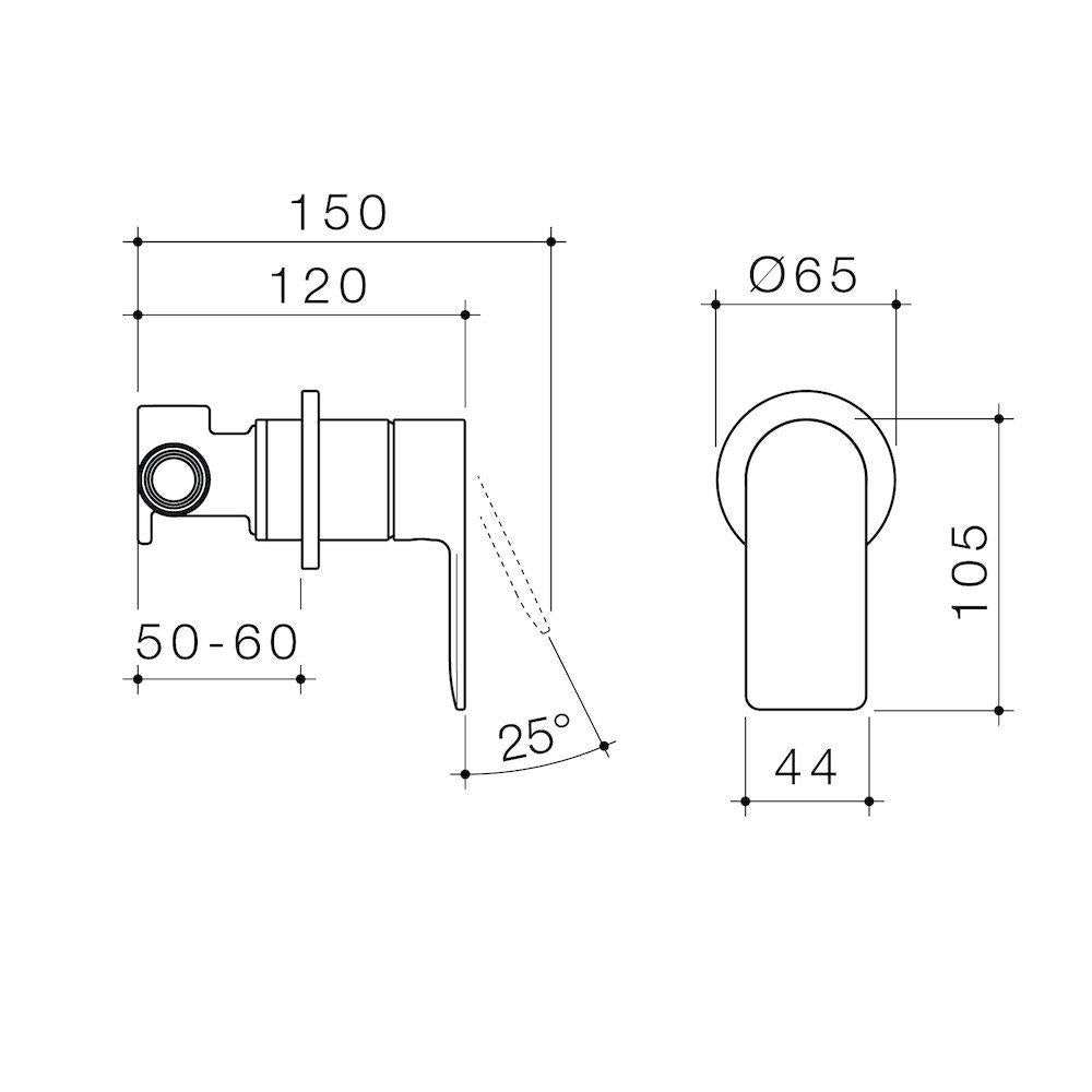 Caroma Urbane II Bath / Shower Mixer Round Plate - Brushed Brass