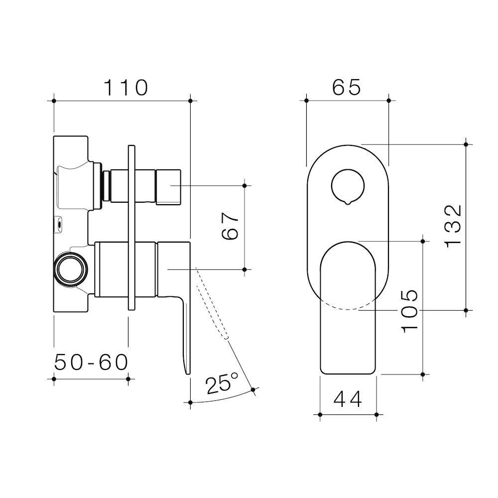 Caroma Urbane II Bath / Shower Mixer With Diverter Round Plate - Brushed Nickel