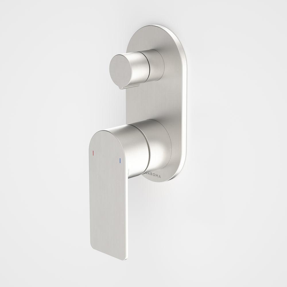 Caroma Urbane II Bath / Shower Mixer With Diverter Round Plate - Brushed Nickel