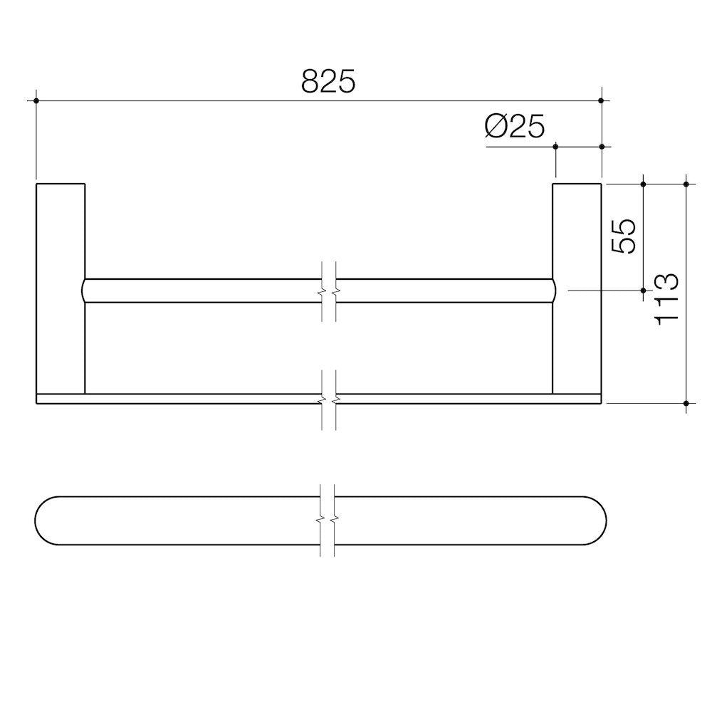 Caroma Urbane II Double Towel Rail - Brushed Nickel