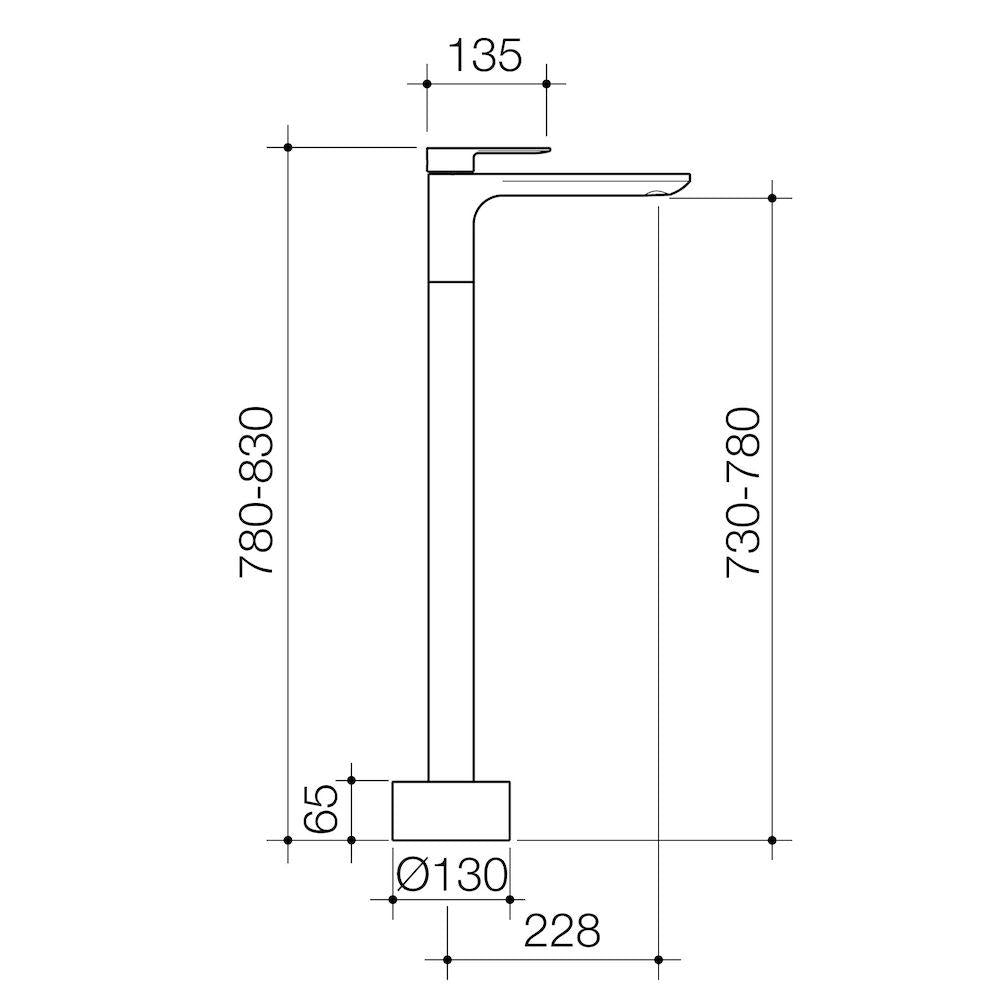 Caroma Urbane II Freestanding Bath Filler - Brushed Brass