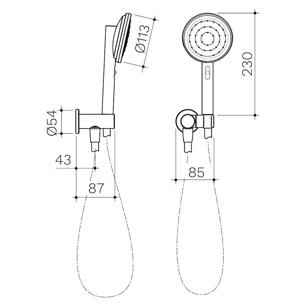 Caroma Urbane II Hand Shower - Brushed Nickel