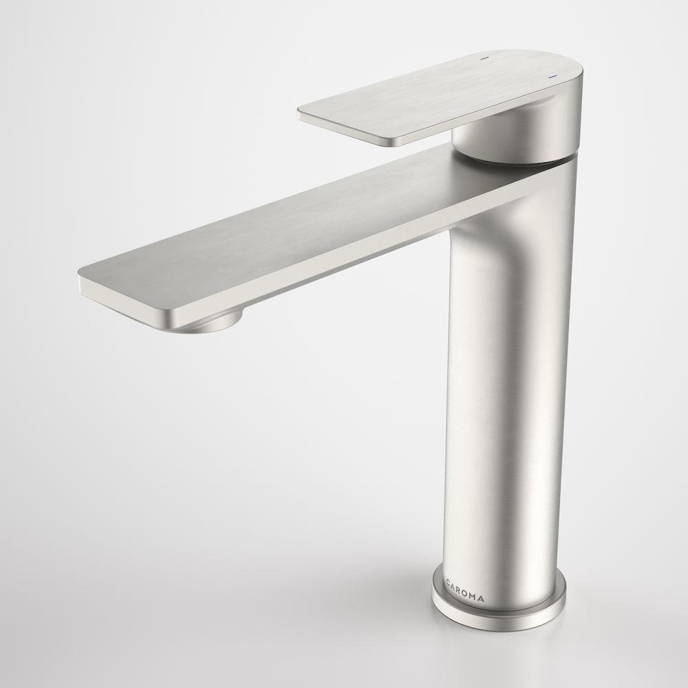 Caroma Urbane II Mid Tower Basin Mixer - Brushed Nickel