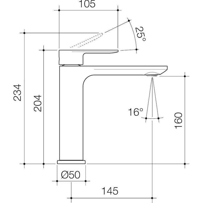 Caroma Urbane II Mid Tower Basin Mixer - Chrome