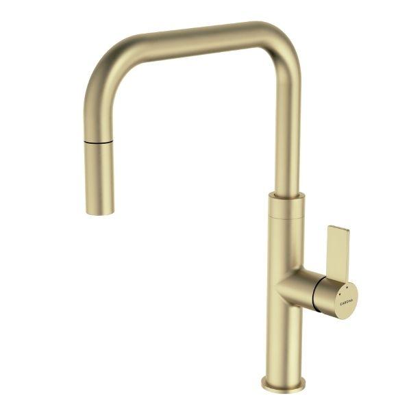 Caroma Urbane II Pull Out Sink Mixer - Brushed Brass