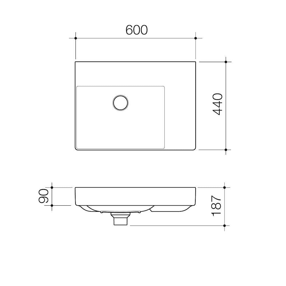 Caroma Urbane II Right Hand Shelf Wall Basin