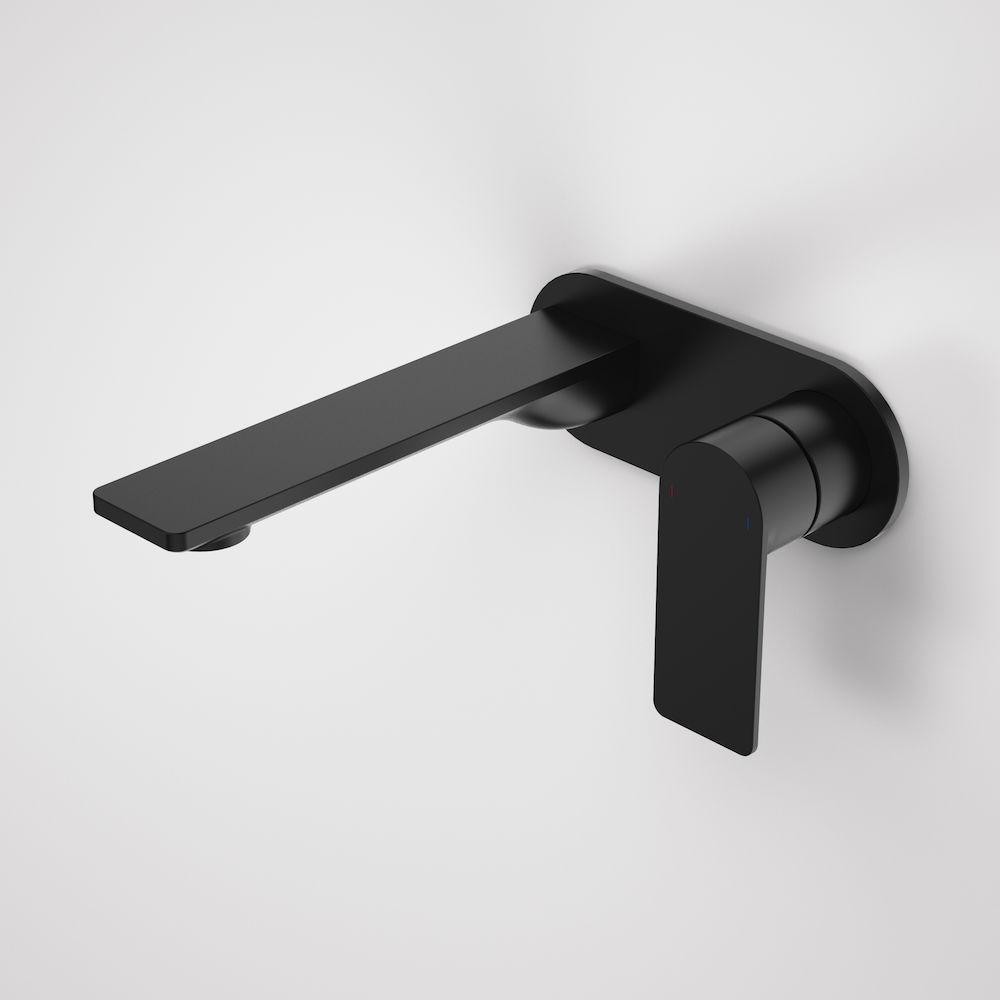 Caroma Urbane II Wall Basin/Bath Mixer Round Plate - Matte Black