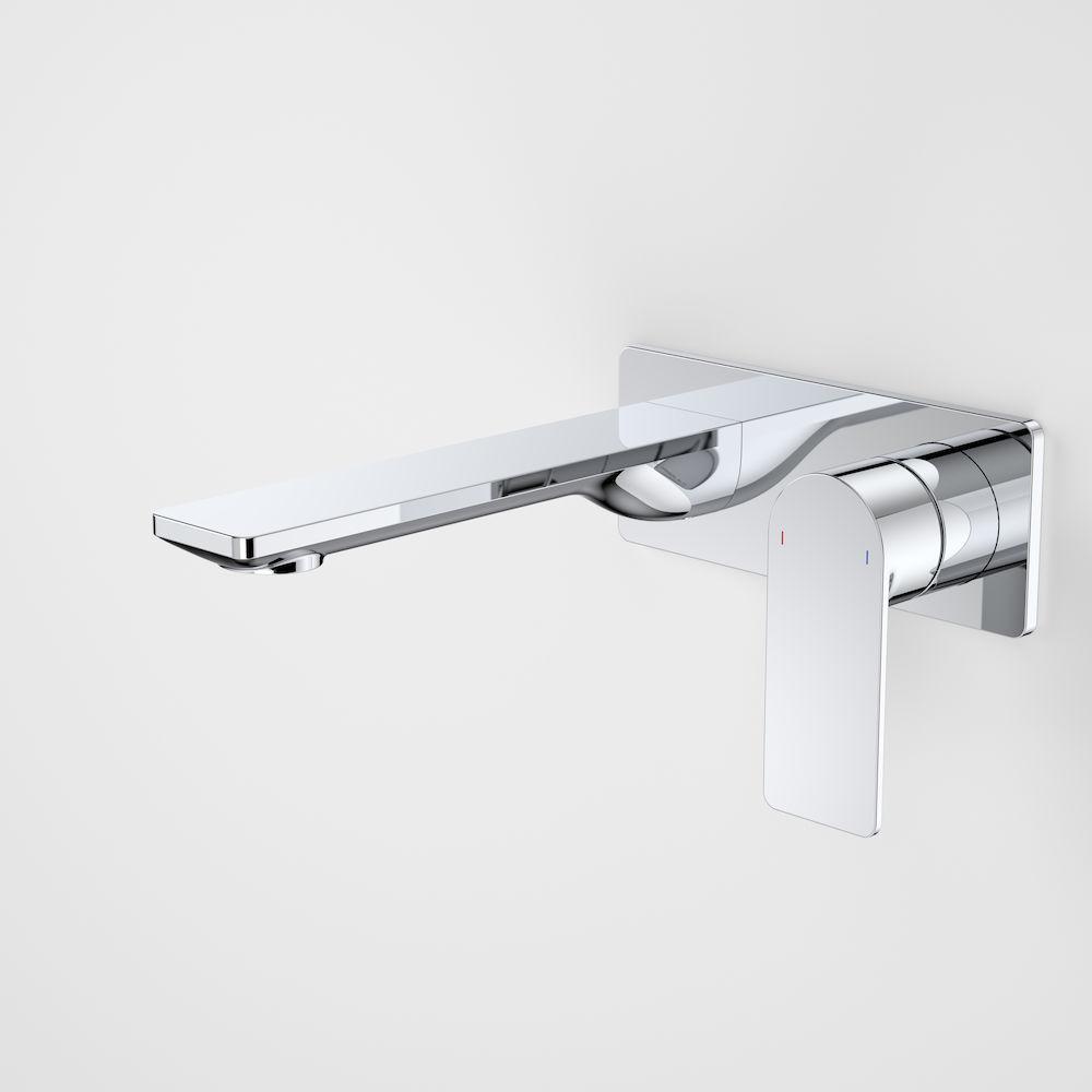 Caroma Urbane II Wall Basin/Bath Mixer Square Plate - Chrome