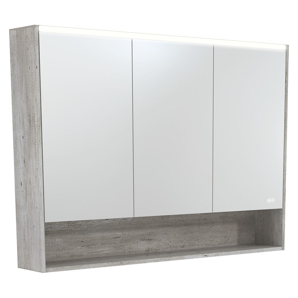 Fienza 1200 LED Mirror Cabinet with Display Shelf - Industrial