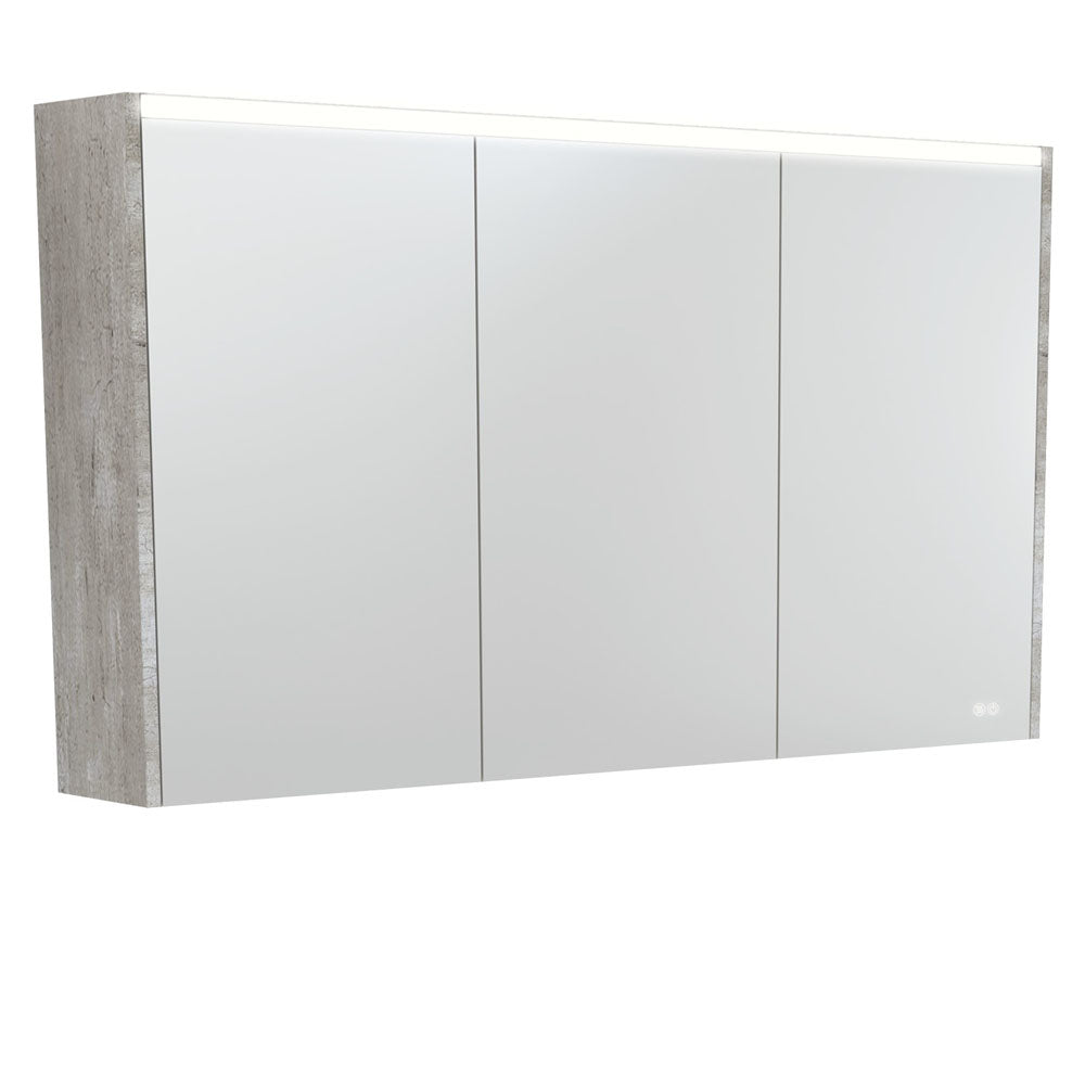 Fienza 1200 LED Mirror Cabinet with Industrial Side Panels