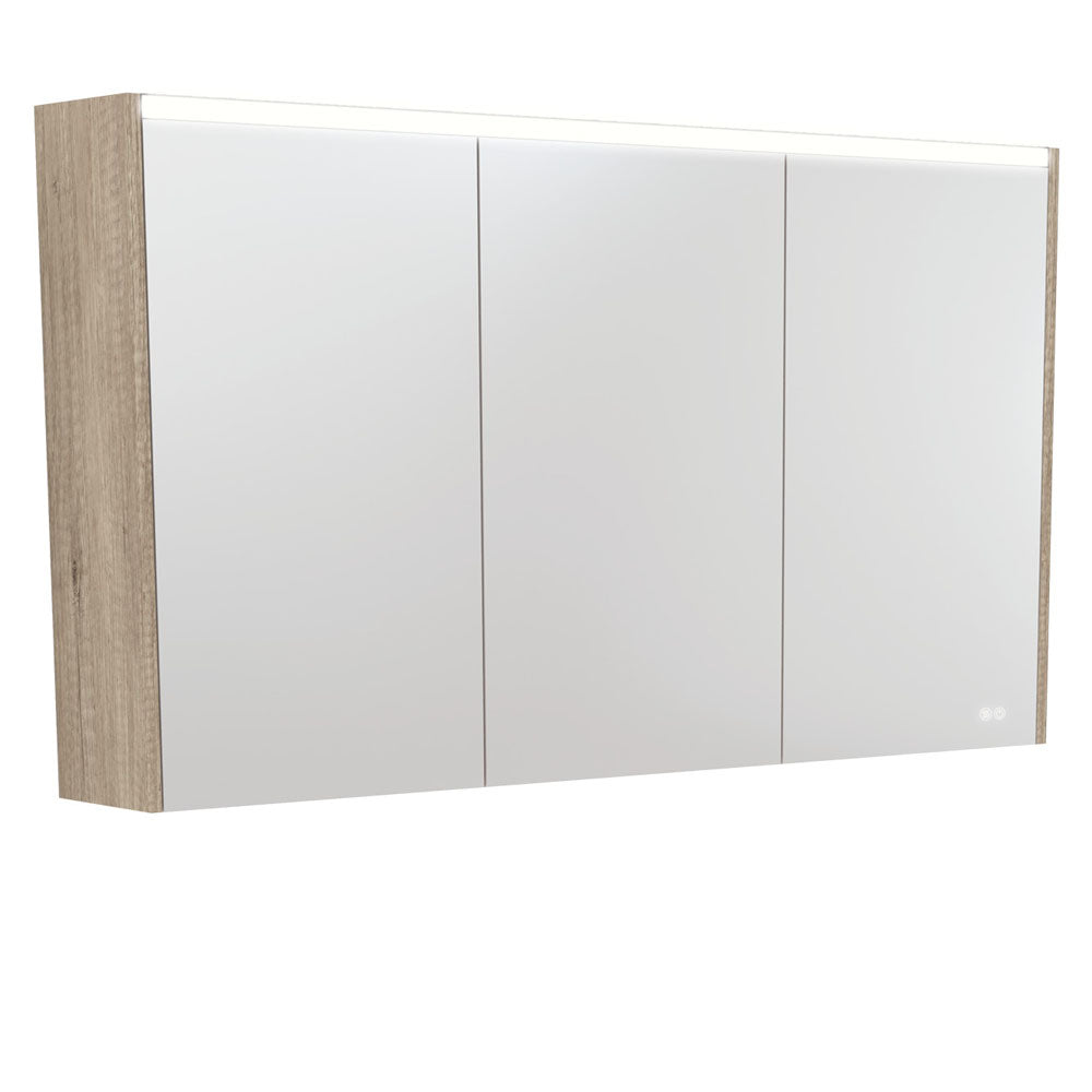 Fienza 1200 LED Mirror Cabinet with Scandi Oak Side Panels