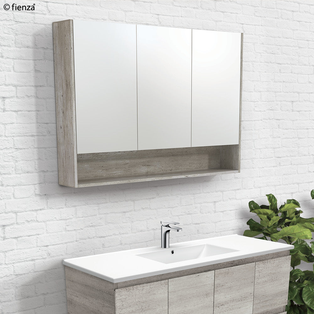 Fienza 1200 Mirror Cabinet with Display Shelf - Industrial