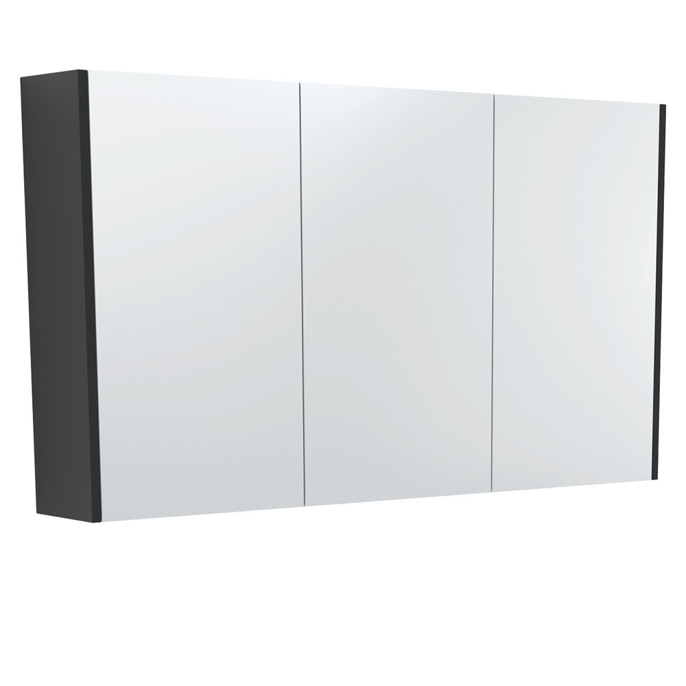 Fienza 1200 Mirror Cabinet with Satin Black Side Panels