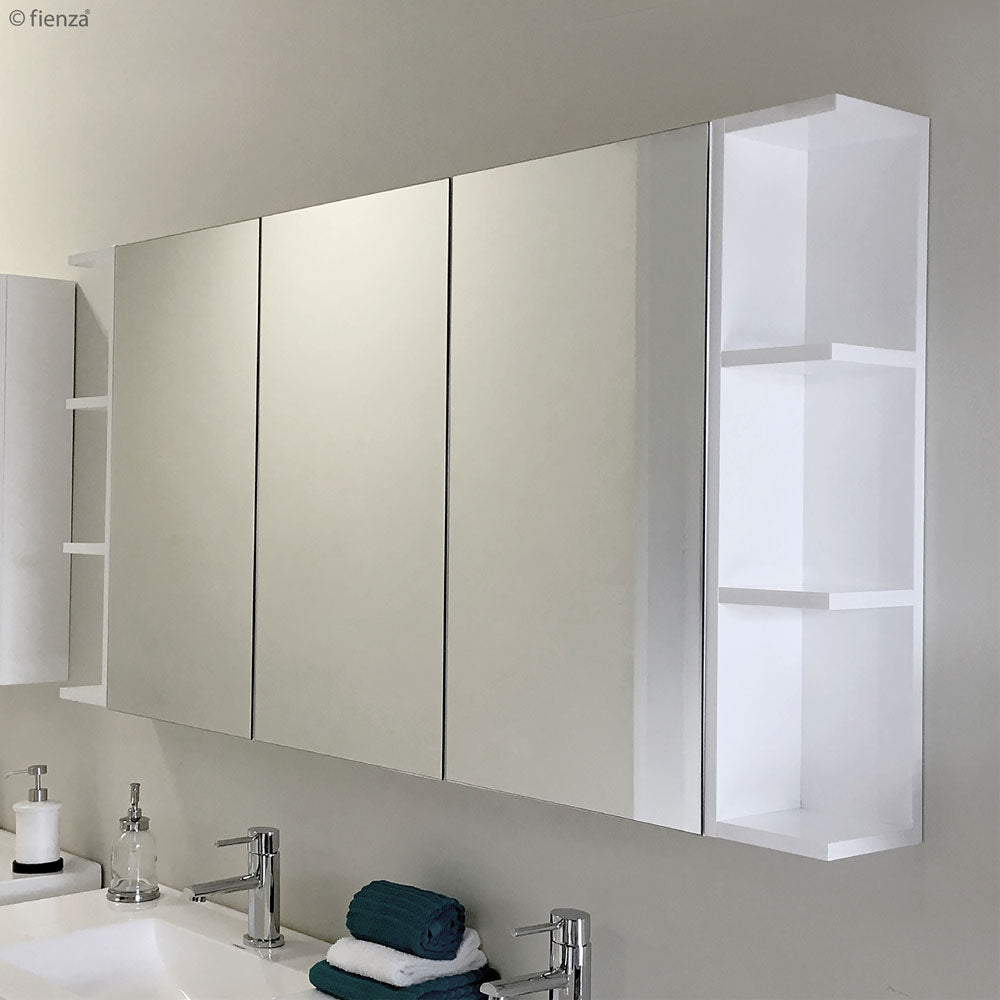 Fienza 1200 Pencil Edge Mirror Cabinet - 2 Side Shelves