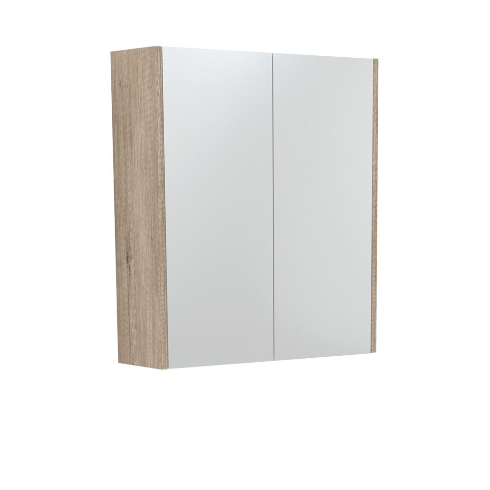 Fienza 600 Mirror Cabinet with Scandi Oak Side Panels