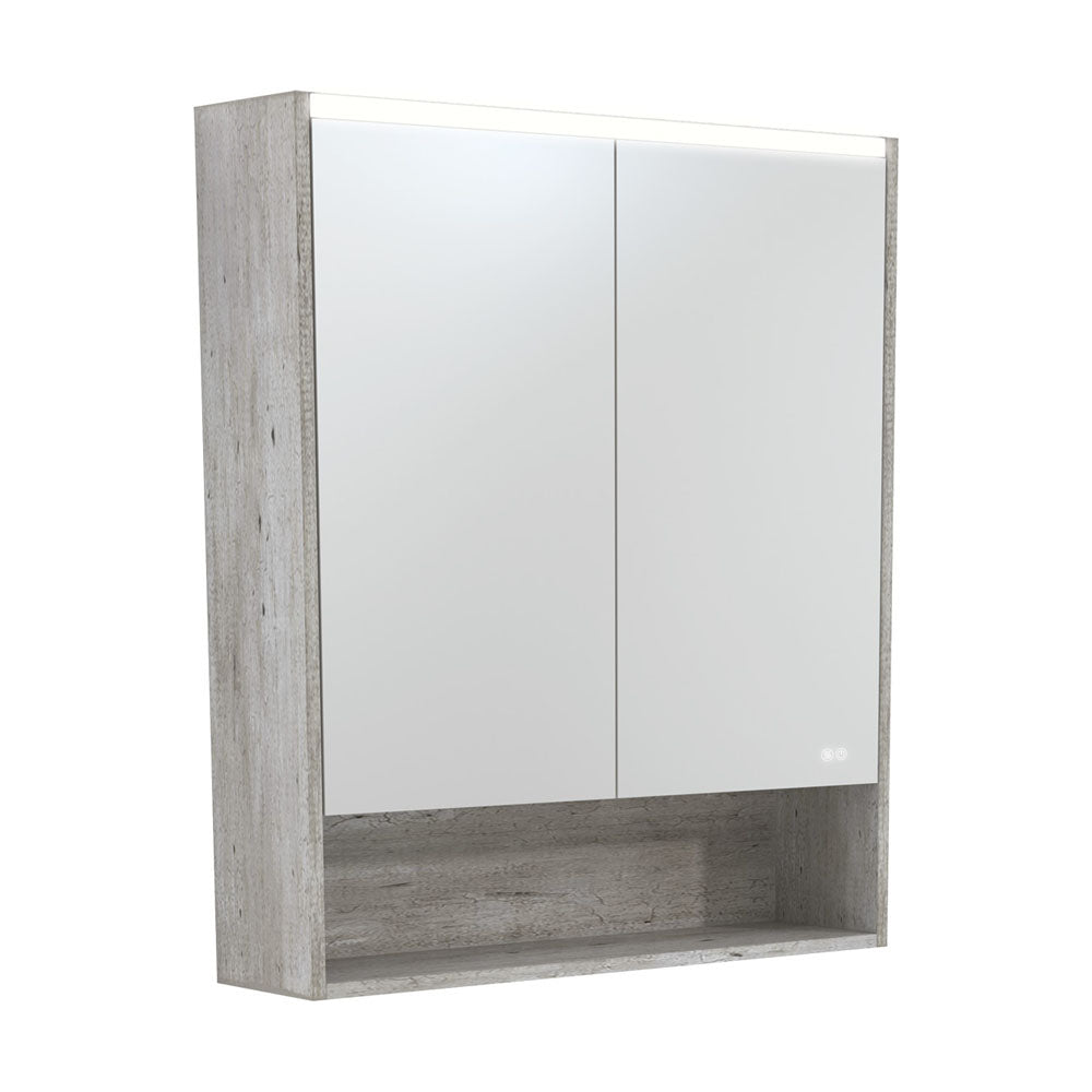 Fienza 750 LED Mirror Cabinet with Display Shelf - Industrial