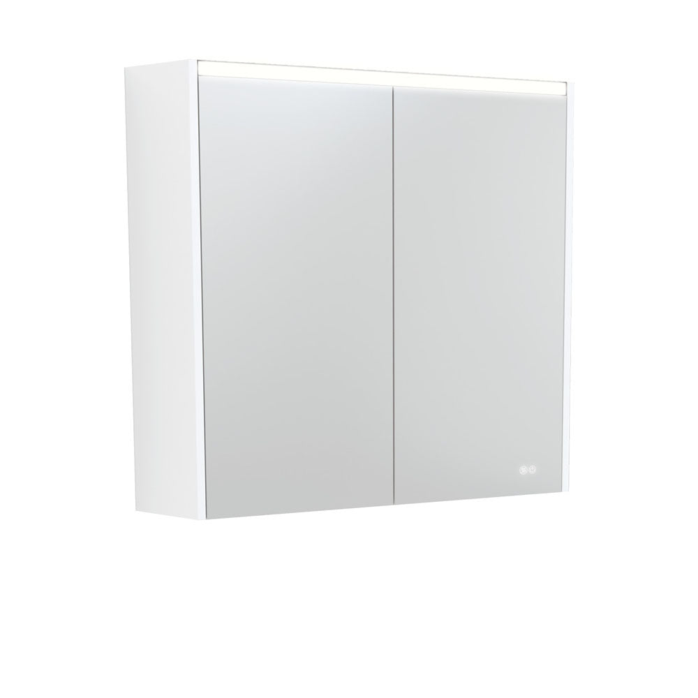 Fienza 750 LED Mirror Cabinet with Satin White Side Panels