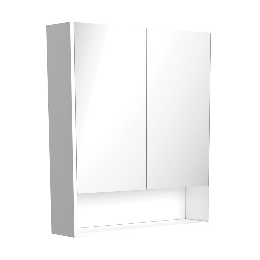 Fienza 750 Mirror Cabinet with Display Shelf - Gloss White