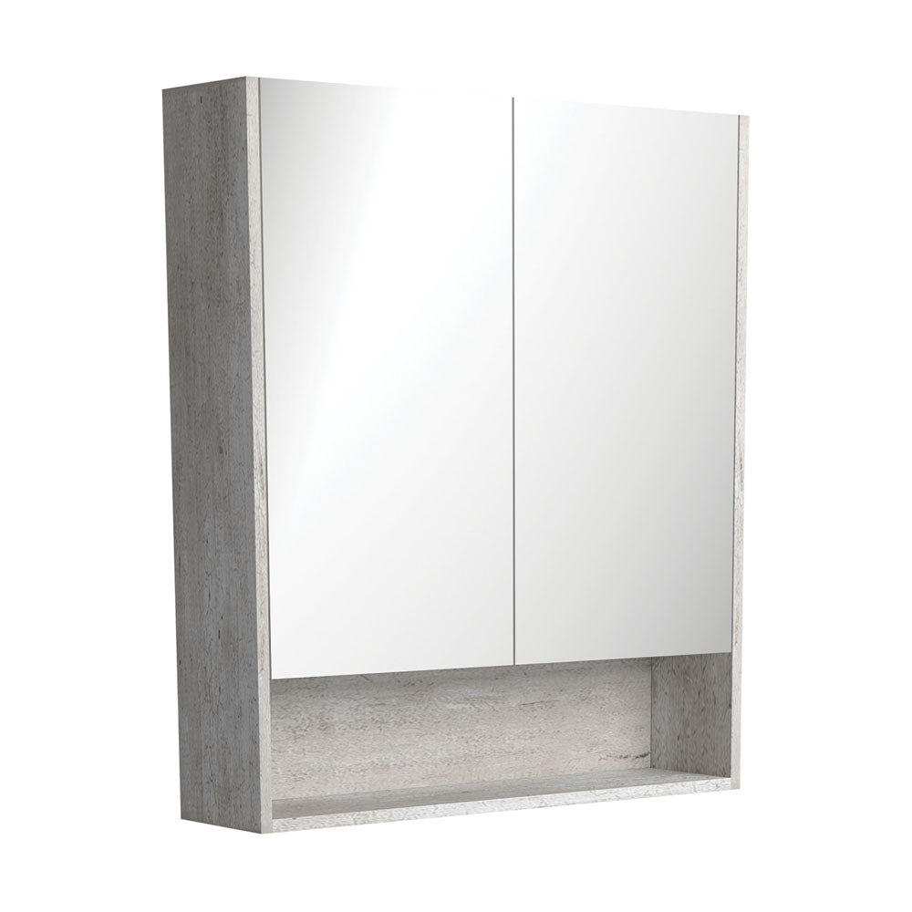 Fienza 750 Mirror Cabinet with Display Shelf - Industrial