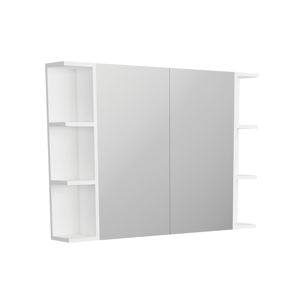 Fienza 750 Pencil Edge Mirror Cabinet - 2 Side Shelves