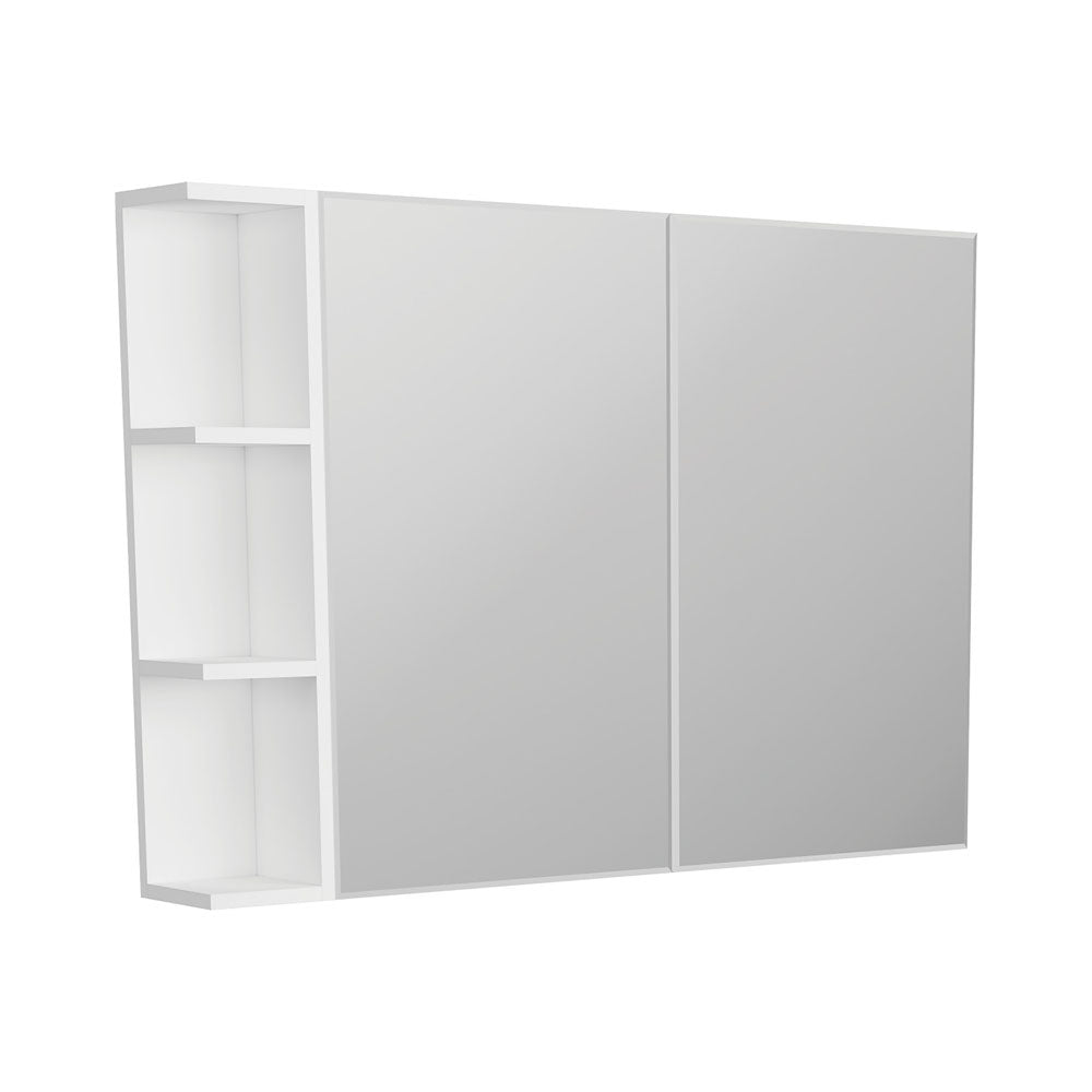 Fienza 900 Bevel Edge Mirror Cabinet - 1 Side Shelf