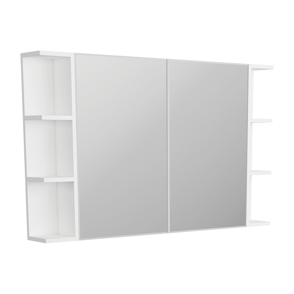 Fienza 900 Bevel Edge Mirror Cabinet - 2 Side Shelves