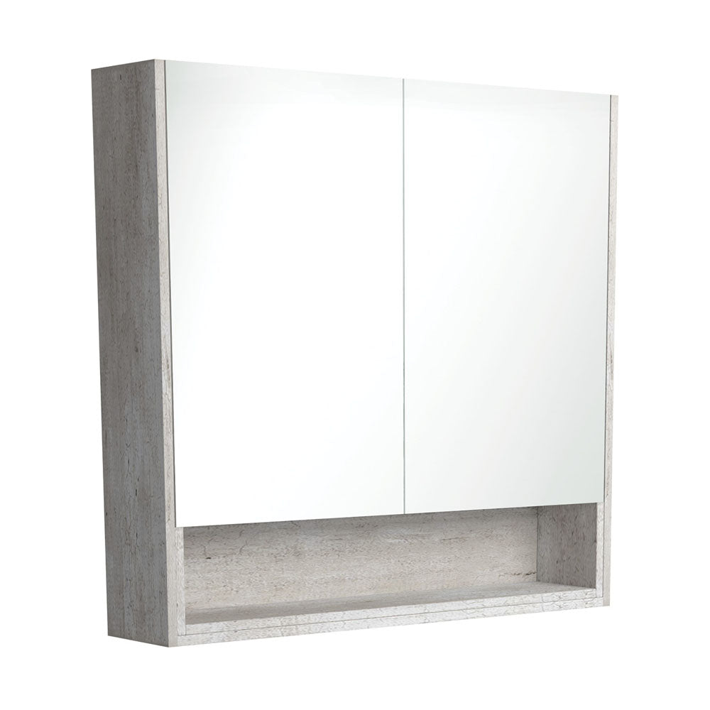 Fienza 900 Mirror Cabinet with Display Shelf - Industrial