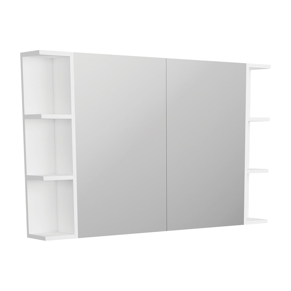 Fienza 900 Pencil Edge Mirror Cabinet - 2 Side Shelves