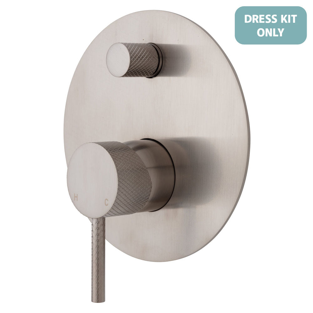 Fienza Axle Wall Diverter Mixer Dress Kit - Brushed Nickel - Large Round Plate