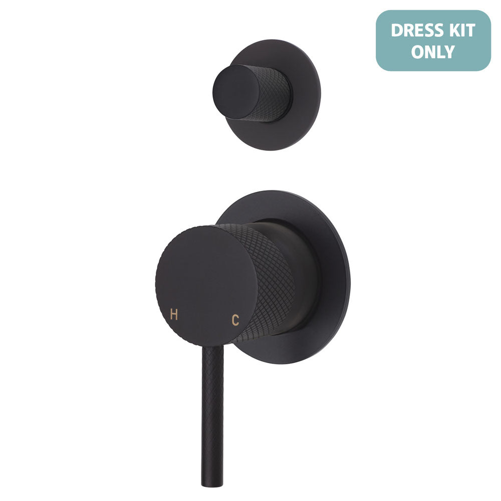 Fienza Axle Wall Diverter Mixer Dress Kit - Matte Black - Small Round Plate