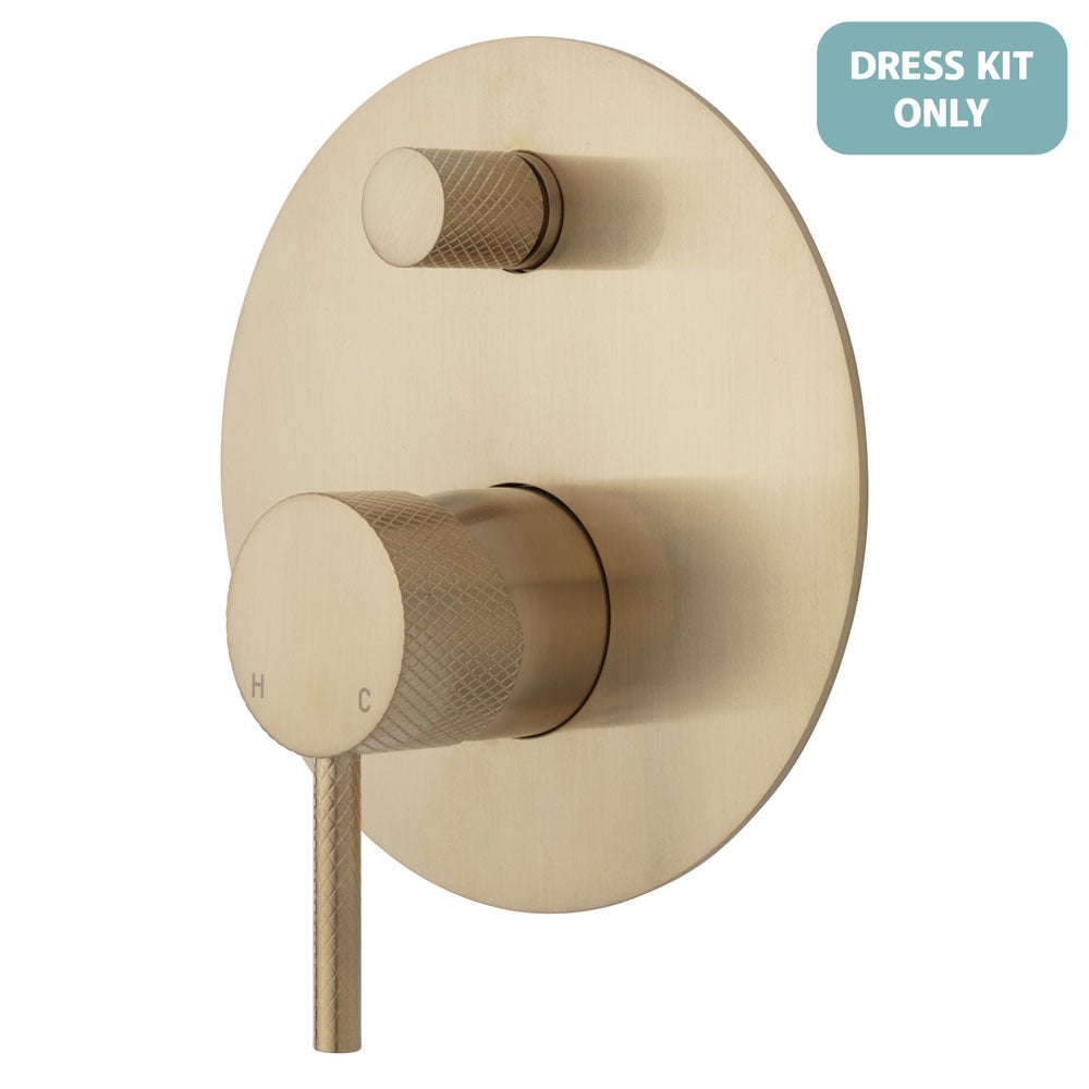 Fienza Axle Wall Diverter Mixer Dress Kit - Urban Brass - Large Round Plate