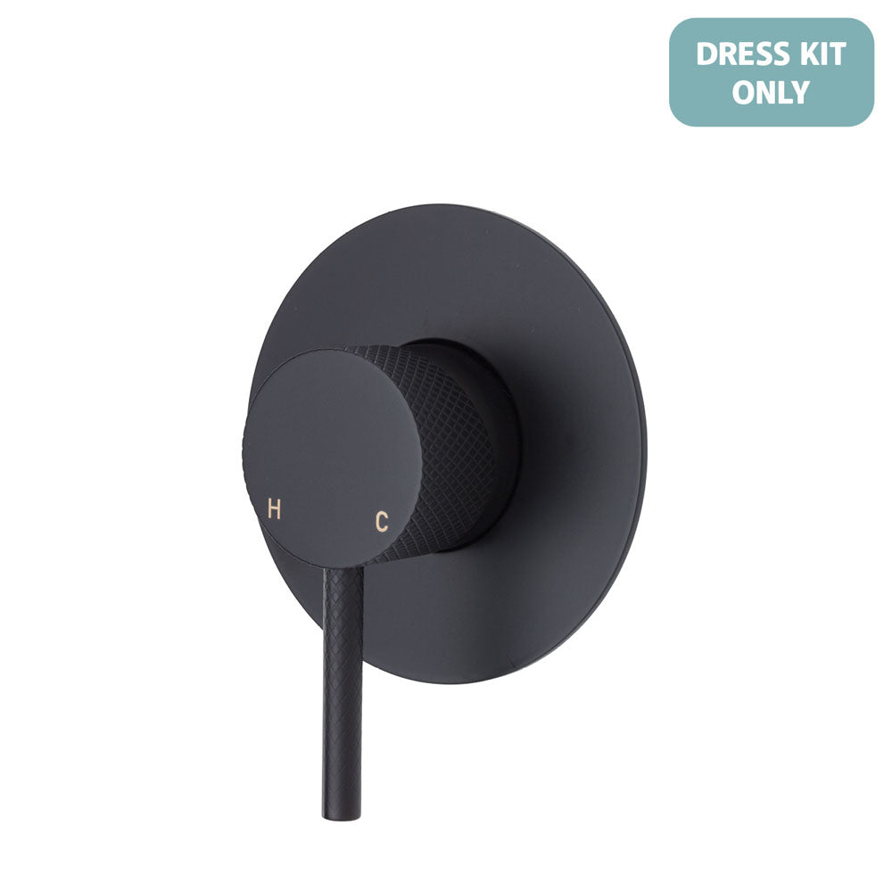 Fienza Axle Wall Mixer Dress Kit - Matte Black - Large Round Plate