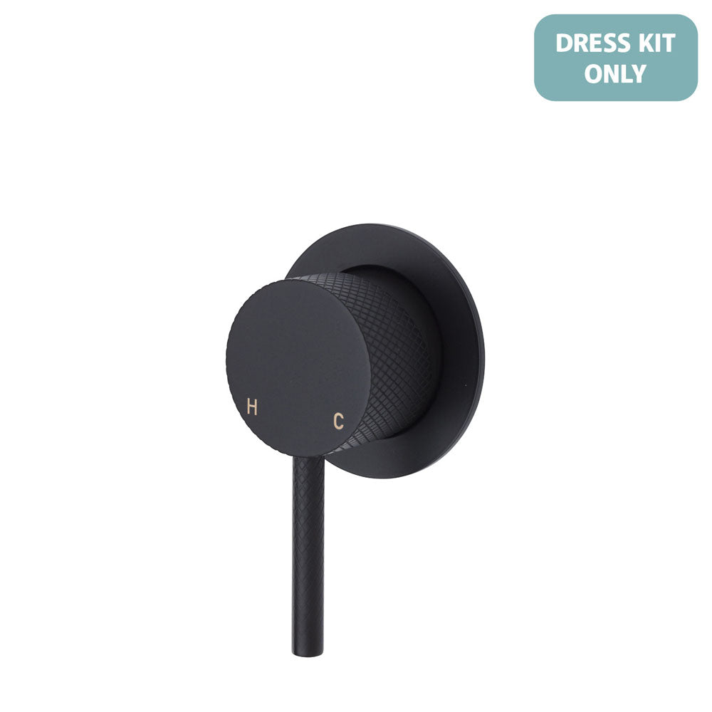 Fienza Axle Wall Mixer Dress Kit - Matte Black - Small Round Plate