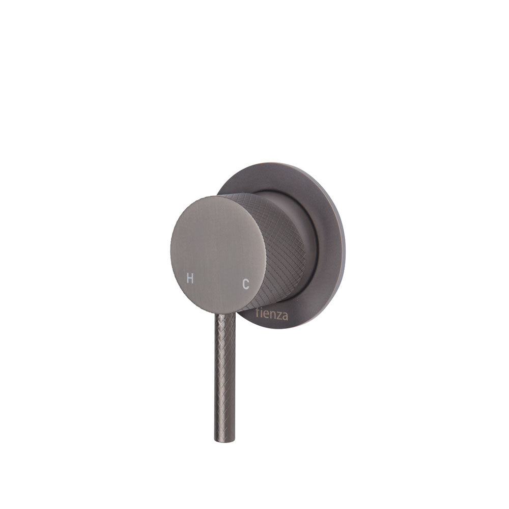 Fienza Axle Wall Mixer - Gun Metal - Small Round Plate