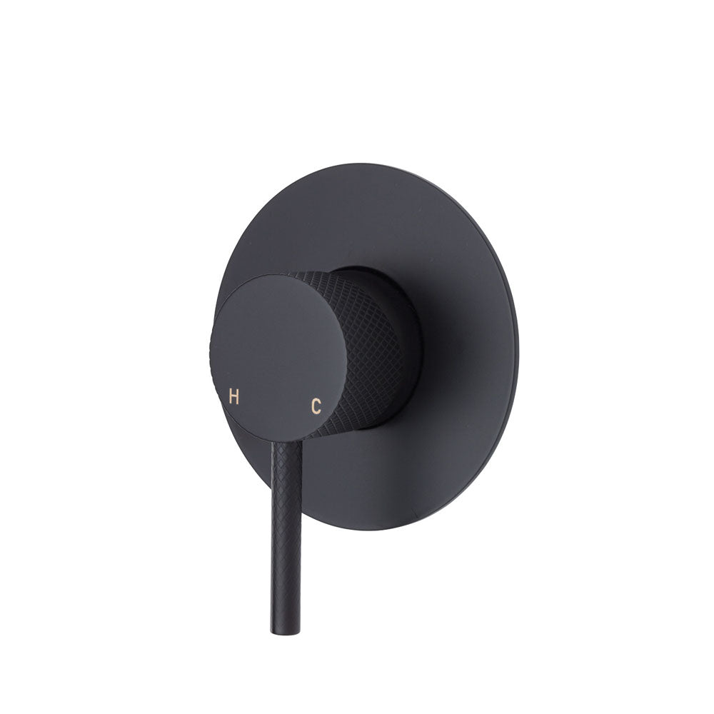 Fienza Axle Wall Mixer - Matte Black - Large Round Plate