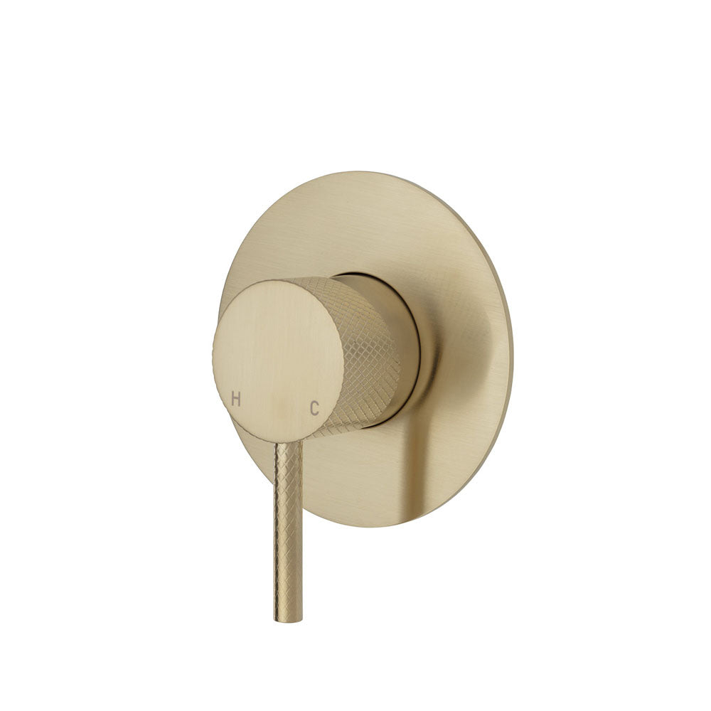 Fienza Axle Wall Mixer - Urban Brass - Large Round Plate