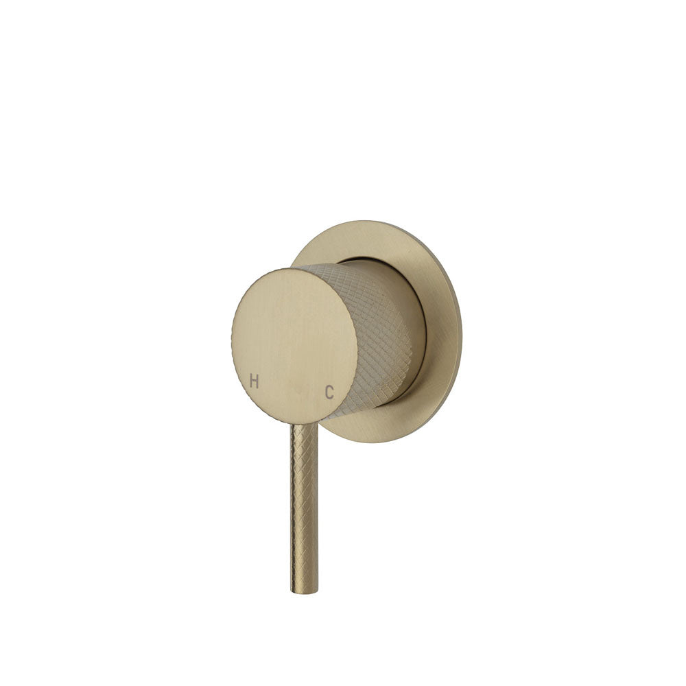 Fienza Axle Wall Mixer - Urban Brass - Small Round Plate