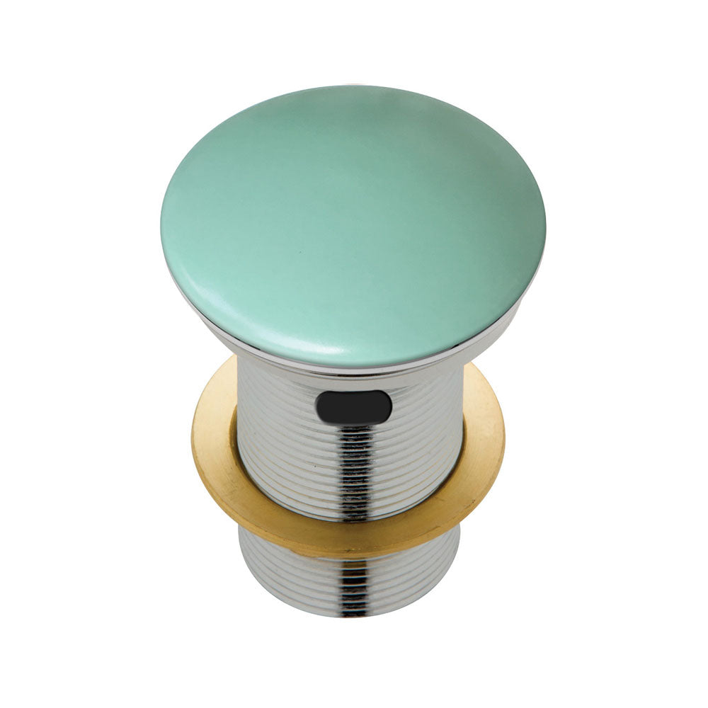 Fienza Ceramic Cap Pop-Up Waste - 32mm with Overflow - Matte Green