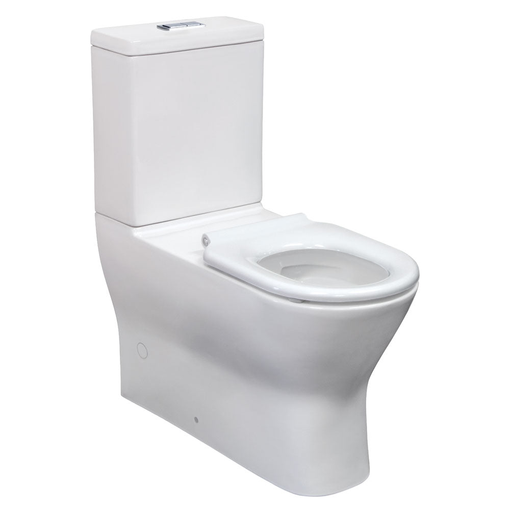 Fienza Delta Care Back-to-Wall Toilet Suite - White Seat - Slim Buttons