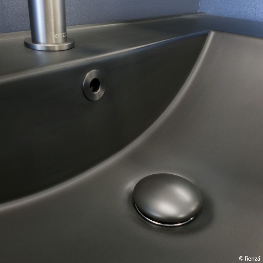 Fienza Dolce Matte Black 1200 Ceramic Basin - Top