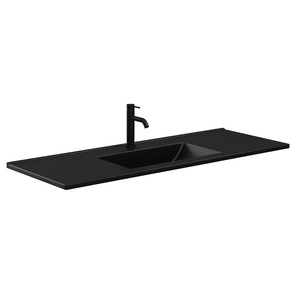 Fienza Dolce Matte Black 1200 Ceramic Basin - Top