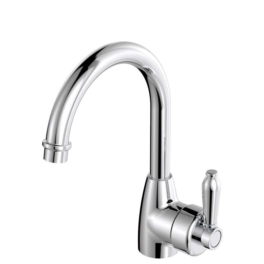 Fienza Eleanor Gooseneck Basin Mixer - Chrome / Chrome