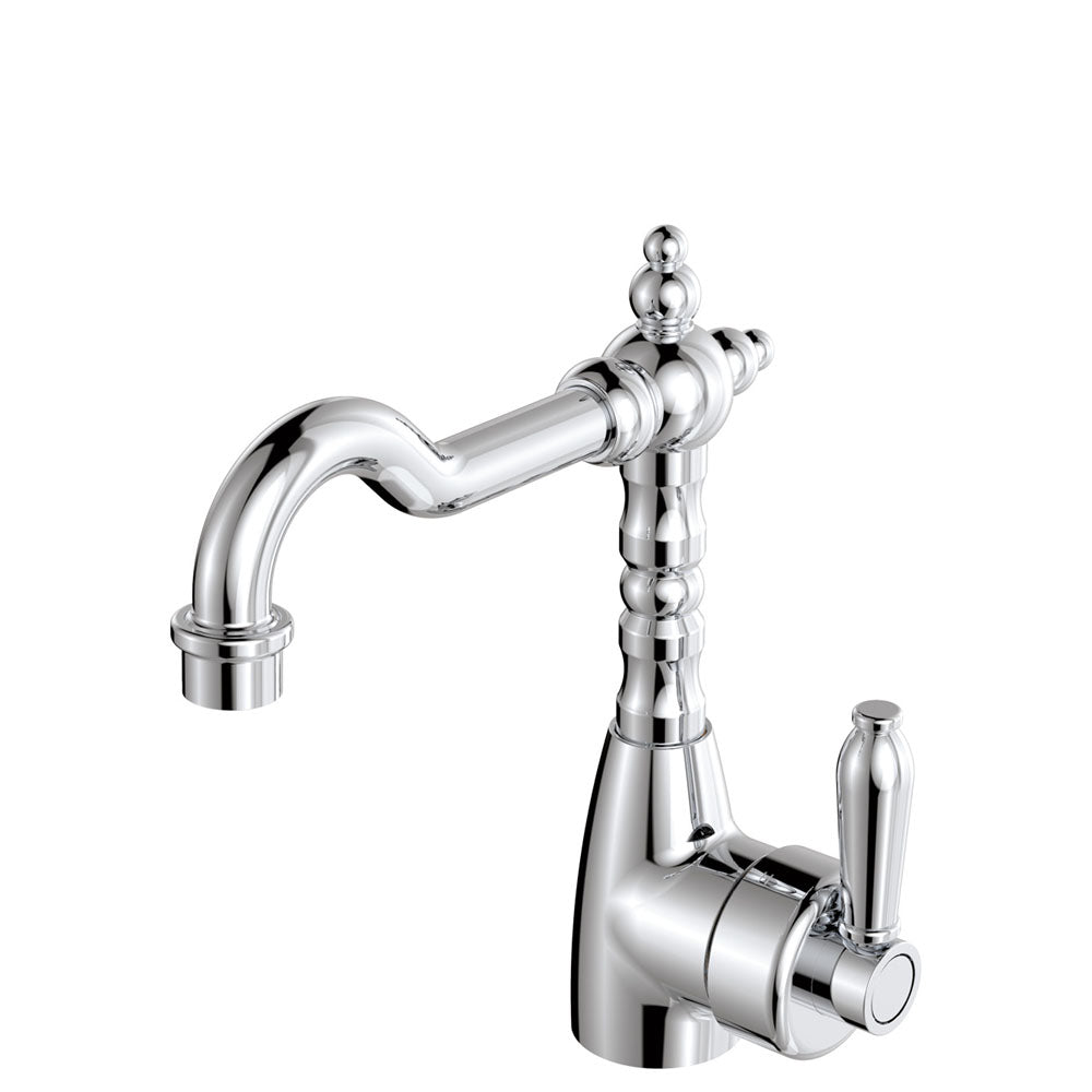 Fienza Eleanor Shepherds Crook Basin Mixer - Chrome / Chrome