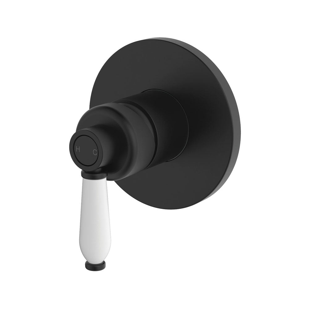 Fienza Eleanor Wall Mixer - Matte Black / Ceramic