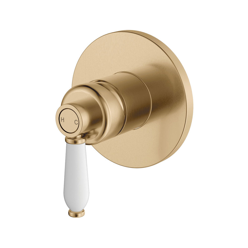 Fienza Eleanor Wall Mixer - Urban Brass / Ceramic