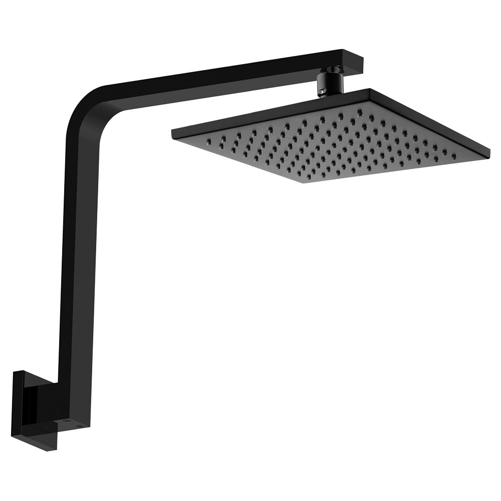 Fienza Hustle Square Gooseneck Shower Arm Set - Matte Black