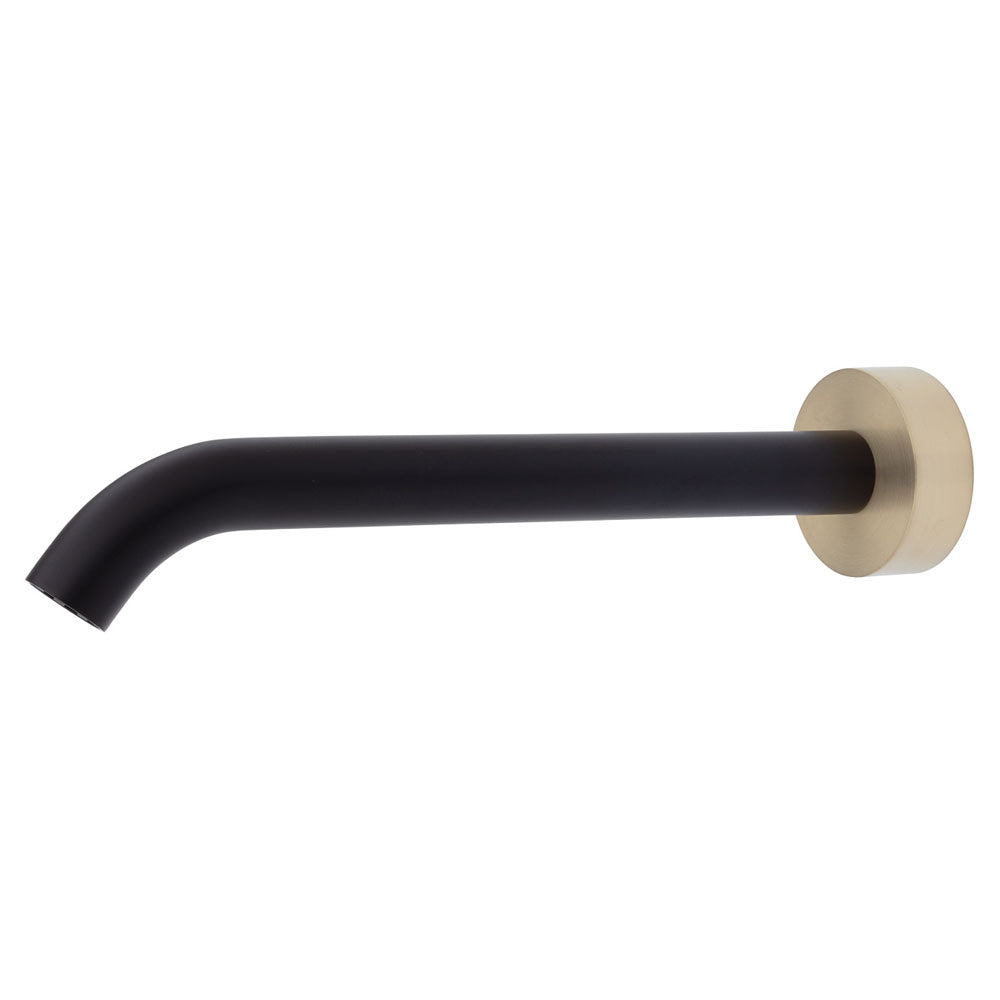 Fienza Kaya 220mm Basin/Bath Outlet - Matte Black - Urban Brass Plate