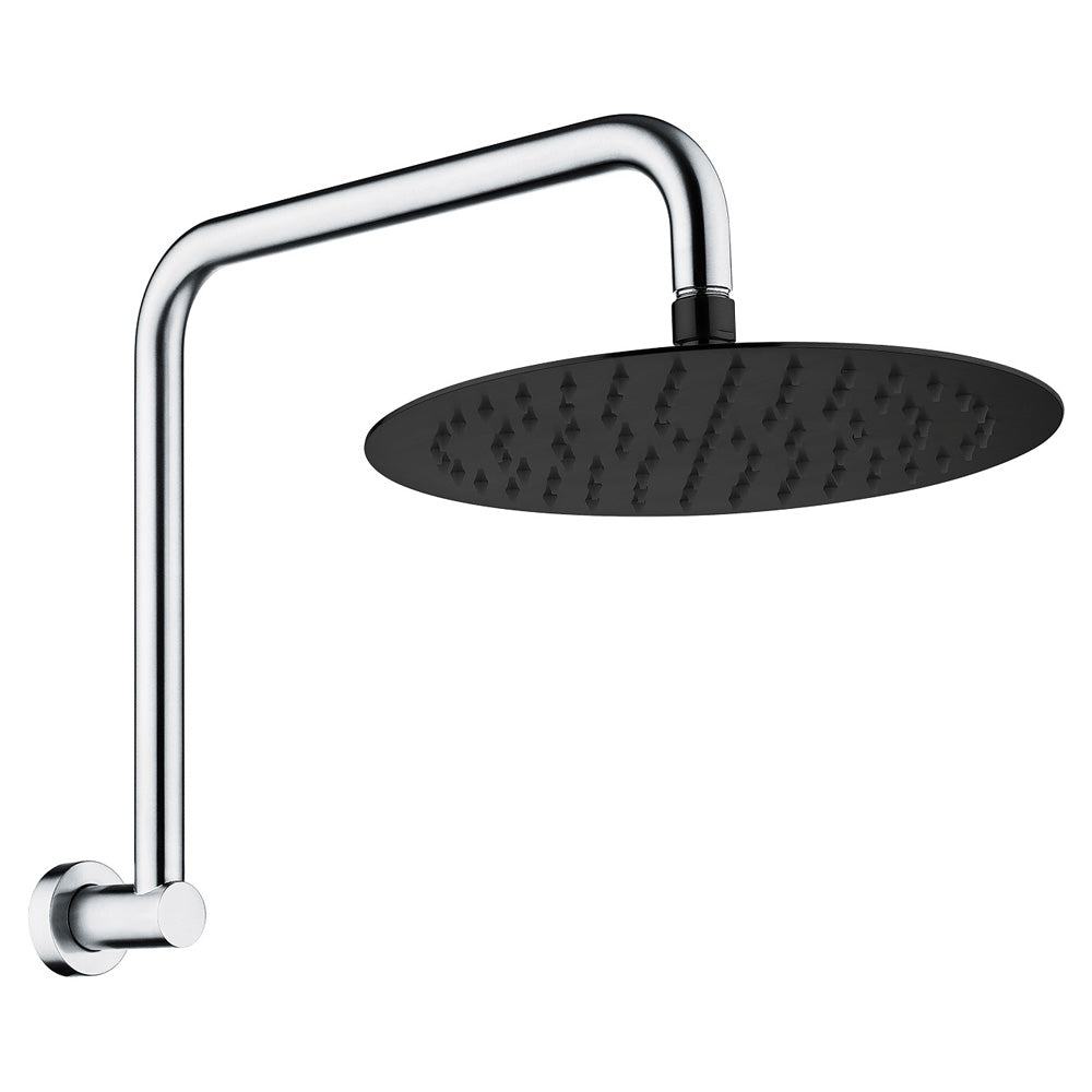 Fienza Kaya Gooseneck Shower Arm Set - Chrome - Matte Black Head