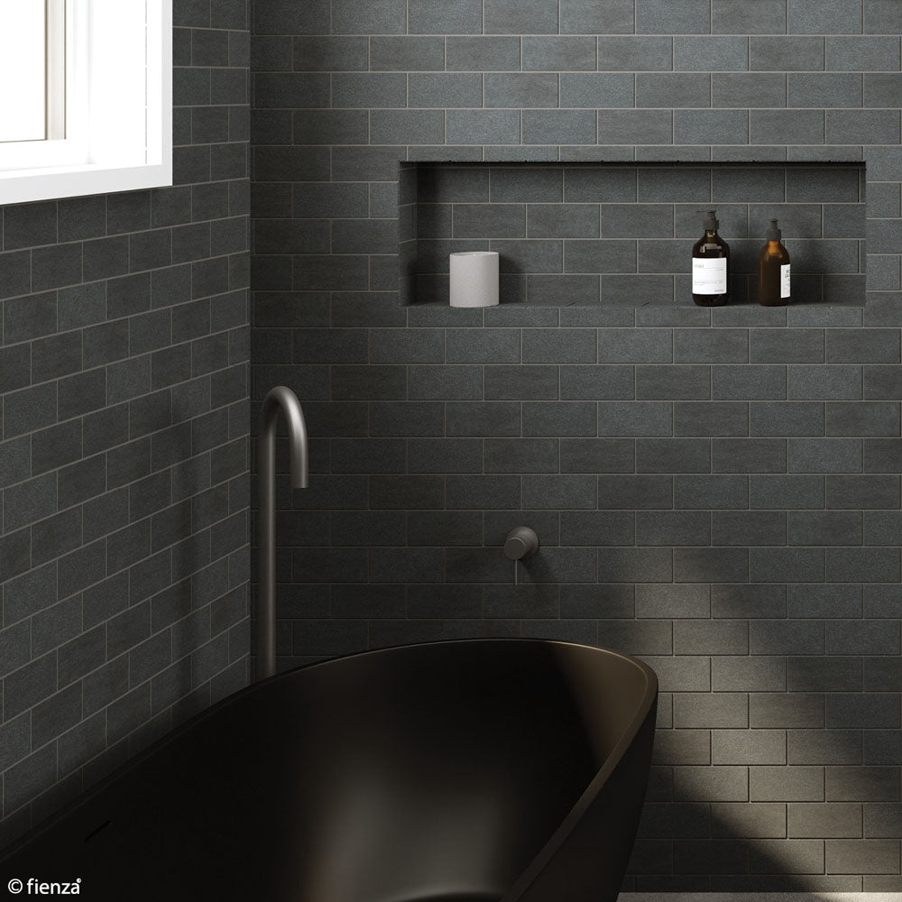 Fienza Kaya Gun Metal Floor Mounted Bath Outlet