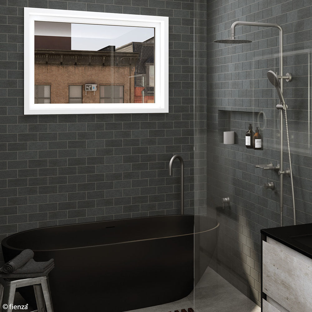 Fienza Kaya Gun Metal Floor Mounted Bath Outlet